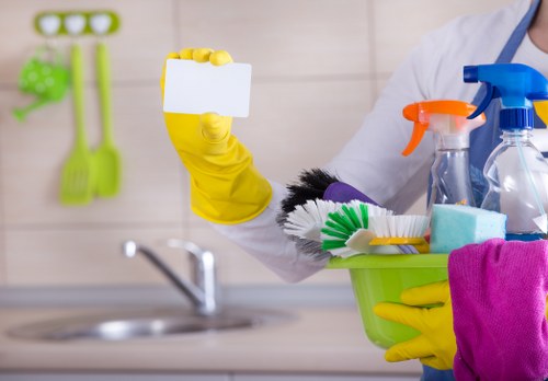Professional cleaner preparing an empty SW9 flat for move-in