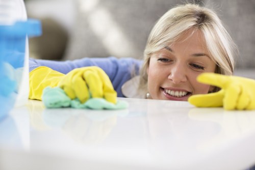 Local cleaner preparing a kitchen for one off cleaning in SW9